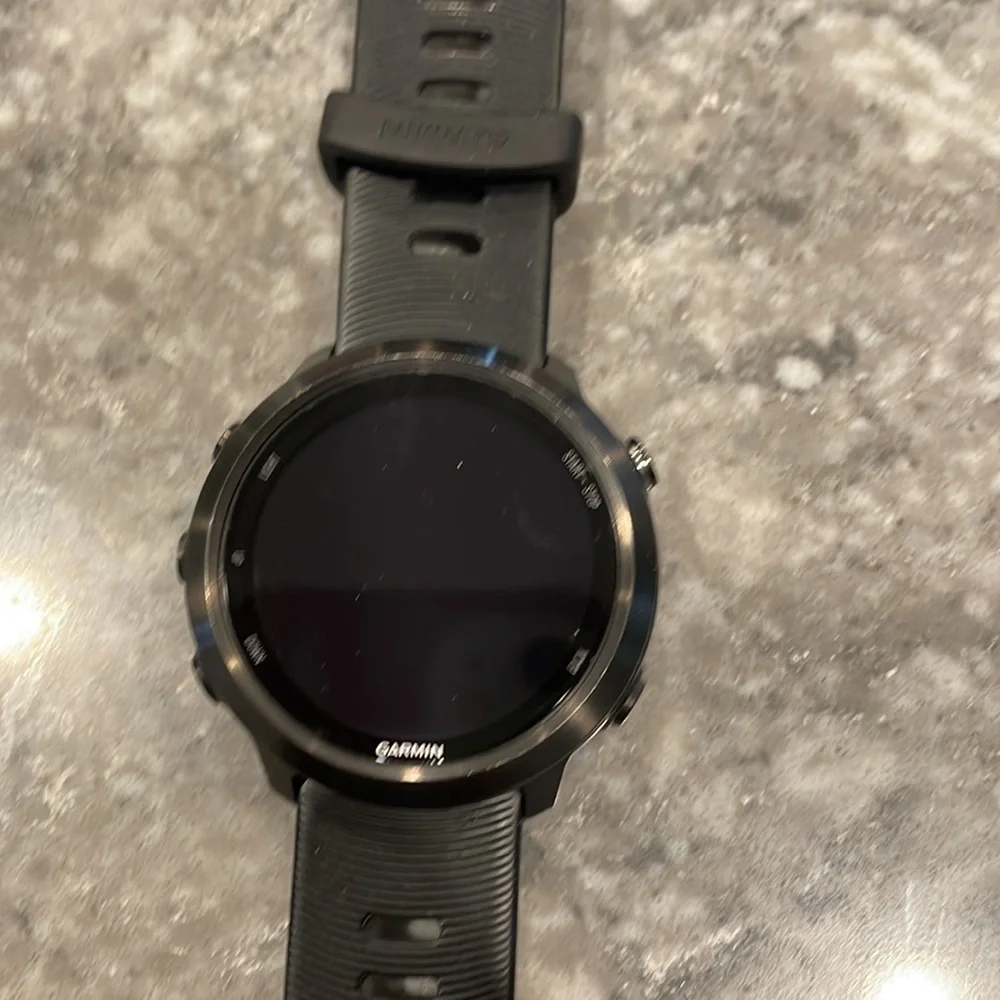 garmin Black Smartwatch with Black Silicone Band